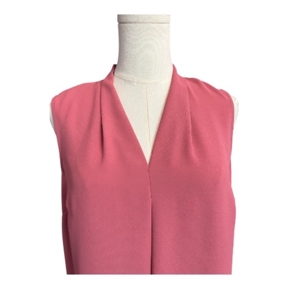 πΈπ€ EUC NINE WEST Pink Mauve Pleated V-Neck Sleeveless Blouse | Sz XS - Picture 2 of 7